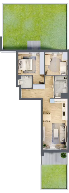 3 pokoje, mieszkanie 63,35 m², parter, oferta nr S1.C.0.4, ATAL Idea Swarzędz II, Swarzędz, ul. Tabaki