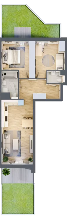 3 pokoje, mieszkanie 63,40 m², parter, oferta nr S1.D.0.4, ATAL Idea Swarzędz II, Swarzędz, ul. Tabaki