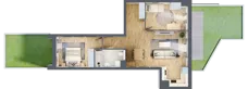 3 pokoje, mieszkanie 61,10 m², piętro 1, oferta nr S1.E.1.1, ATAL Idea Swarzędz II, Swarzędz, ul. Tabaki