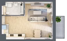 1 pokój, mieszkanie 35,93 m², piętro 1, oferta nr S1.D.1.2, ATAL Idea Swarzędz II, Swarzędz, ul. Tabaki