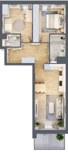 3 pokoje, mieszkanie 61,90 m², piętro 1, oferta nr S1.B.1.4, ATAL Idea Swarzędz II, Swarzędz, ul. Tabaki