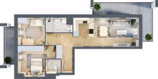 3 pokoje, mieszkanie 63,02 m², piętro 1, oferta nr S1.F.1.1, ATAL Idea Swarzędz II, Swarzędz, ul. Tabaki