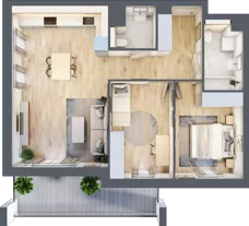 3 pokoje, mieszkanie 66,69 m², piętro 1, oferta nr S1.B.1.2, ATAL Idea Swarzędz II, Swarzędz, ul. Tabaki