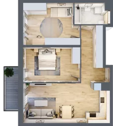 3 pokoje, mieszkanie 70,39 m², piętro 1, oferta nr S1.A.1.2, ATAL Idea Swarzędz II, Swarzędz, ul. Tabaki