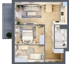 3 pokoje, mieszkanie 55,02 m², piętro 2, oferta nr S1.B.2.1, ATAL Idea Swarzędz II, Swarzędz, ul. Tabaki