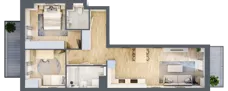 3 pokoje, mieszkanie 60,64 m², piętro 2, oferta nr S1.E.2.4, ATAL Idea Swarzędz II, Swarzędz, ul. Tabaki