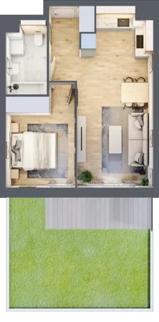 2 pokoje, mieszkanie 41,42 m², parter, oferta nr S2.G.0.3, ATAL Idea Swarzędz II, Swarzędz, ul. Tabaki