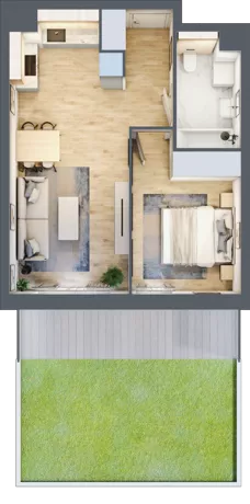 2 pokoje, mieszkanie 41,44 m², parter, oferta nr S2.G.0.2, ATAL Idea Swarzędz II, Swarzędz, ul. Tabaki