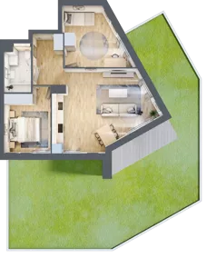 3 pokoje, mieszkanie 62,74 m², parter, oferta nr S2.J.0.3, ATAL Idea Swarzędz II, Swarzędz, ul. Tabaki