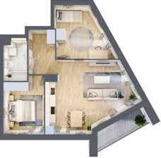 3 pokoje, mieszkanie 62,74 m², piętro 1, oferta nr S2.J.1.3, ATAL Idea Swarzędz II, Swarzędz, ul. Tabaki