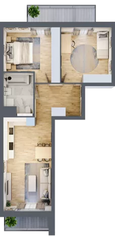 3 pokoje, mieszkanie 63,46 m², piętro 1, oferta nr S2.J.1.1, ATAL Idea Swarzędz II, Swarzędz, ul. Tabaki