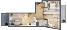 3 pokoje, mieszkanie 65,07 m², piętro 1, oferta nr S2.H.1.4, ATAL Idea Swarzędz II, Swarzędz, ul. Tabaki
