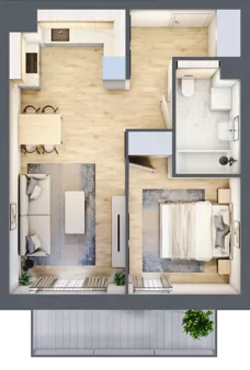 2 pokoje, mieszkanie 42,33 m², piętro 2, oferta nr S2.G.2.2, ATAL Idea Swarzędz II, Swarzędz, ul. Tabaki