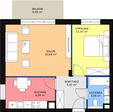 2 pokoje, mieszkanie 51,91 m², parter, oferta nr 8.2.3, Osiedle Przyjemne - etap III, Gdańsk, Jasień, ul. Flisykowskiego