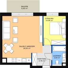 2 pokoje, mieszkanie 46,18 m², parter, oferta nr 8.2.5, Osiedle Przyjemne - etap III, Gdańsk, Jasień, ul. Flisykowskiego