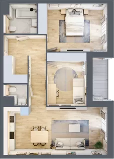 3 pokoje, mieszkanie 73,30 m², parter, oferta nr 1.00.D03, Ogrody Andersa III, Gliwice, Wojska Polskiego, ul. Generała Władysława Andersa