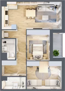 3 pokoje, mieszkanie 74,43 m², piętro 4, oferta nr 1.04.E17, Ogrody Andersa III, Gliwice, Wojska Polskiego, ul. Generała Władysława Andersa