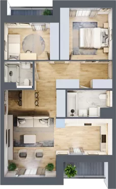3 pokoje, mieszkanie 69,52 m², piętro 2, oferta nr 4.02.C07, Ogrody Andersa III, Gliwice, Wojska Polskiego, ul. Generała Władysława Andersa