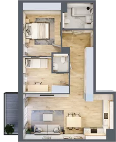 3 pokoje, mieszkanie 69,91 m², piętro 2, oferta nr 4.02.D15, Ogrody Andersa III, Gliwice, Wojska Polskiego, ul. Generała Władysława Andersa