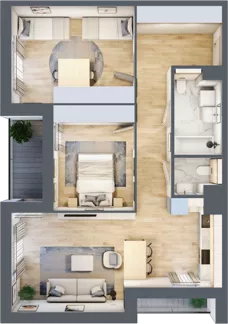 3 pokoje, mieszkanie 72,11 m², piętro 2, oferta nr 4.02.A12, Ogrody Andersa III, Gliwice, Wojska Polskiego, ul. Generała Władysława Andersa