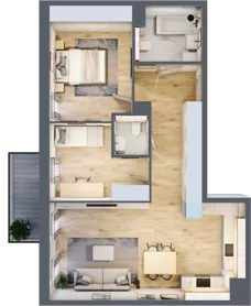 3 pokoje, mieszkanie 69,91 m², piętro 3, oferta nr 4.03.D20, Ogrody Andersa III, Gliwice, Wojska Polskiego, ul. Generała Władysława Andersa