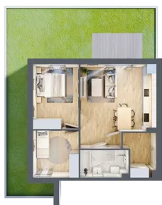 3 pokoje, mieszkanie 54,64 m², parter, oferta nr 2.2, ATAL Jasieny, Gdańsk, Jasień, ul. Stężycka