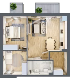 3 pokoje, mieszkanie 54,74 m², piętro 1, oferta nr 4.4, ATAL Jasieny, Gdańsk, Jasień, ul. Stężycka