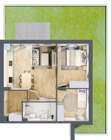 3 pokoje, mieszkanie 54,63 m², parter, oferta nr 5.2, ATAL Jasieny, Gdańsk, Jasień, ul. Stężycka