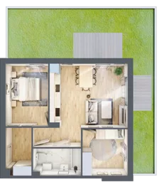 3 pokoje, mieszkanie 54,63 m², parter, oferta nr 1.2, ATAL Jasieny, Gdańsk, Jasień, ul. Stężycka