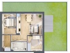 3 pokoje, mieszkanie 54,40 m², parter, oferta nr 7.2, ATAL Jasieny, Gdańsk, Jasień, ul. Stężycka