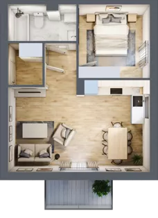 2 pokoje, mieszkanie 43,75 m², piętro 1, oferta nr 9.3, ATAL Jasieny, Gdańsk, Jasień, ul. Stężycka