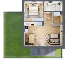 2 pokoje, mieszkanie 43,48 m², parter, oferta nr 4.1, ATAL Jasieny, Gdańsk, Jasień, ul. Stężycka