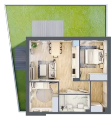 3 pokoje, mieszkanie 54,51 m², parter, oferta nr 6.2, ATAL Jasieny, Gdańsk, Jasień, ul. Stężycka