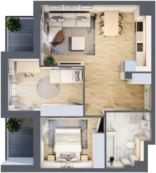 3 pokoje, mieszkanie 58,49 m², piętro 1, oferta nr 1.1.11, Zakątek Harmonia III, Warszawa, Białołęka, Szamocin, ul. Płochocińska