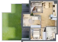 3 pokoje, mieszkanie 58,49 m², parter, oferta nr 1.0.9, Zakątek Harmonia III, Warszawa, Białołęka, Szamocin, ul. Płochocińska