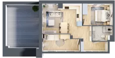 3 pokoje, mieszkanie 52,47 m², piętro 2, oferta nr 1.2.12, Zakątek Harmonia III, Warszawa, Białołęka, Szamocin, ul. Płochocińska