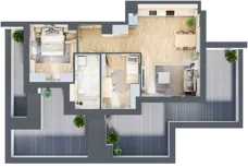 3 pokoje, mieszkanie 59,28 m², piętro 3, oferta nr 1.3.7, Zakątek Harmonia III, Warszawa, Białołęka, Szamocin, ul. Płochocińska
