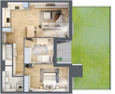 3 pokoje, mieszkanie 72,73 m², parter, oferta nr 1.0.5, Zakątek Harmonia III, Warszawa, Białołęka, Szamocin, ul. Płochocińska