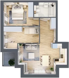 3 pokoje, mieszkanie 54,85 m², piętro 1, oferta nr 1.1.8, Zakątek Harmonia III, Warszawa, Białołęka, Szamocin, ul. Płochocińska