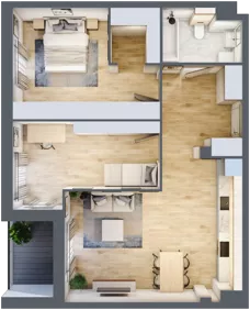 3 pokoje, mieszkanie 73,08 m², piętro 1, oferta nr 1.1.10, Zakątek Harmonia III, Warszawa, Białołęka, Szamocin, ul. Płochocińska