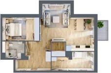 3 pokoje, mieszkanie 67,66 m², piętro 1, oferta nr 1.1.1, Zakątek Harmonia III, Warszawa, Białołęka, Szamocin, ul. Płochocińska