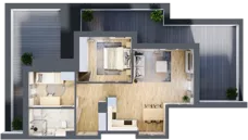 3 pokoje, mieszkanie 58,72 m², piętro 3, oferta nr 2.3.1, Zakątek Harmonia III, Warszawa, Białołęka, Szamocin, ul. Płochocińska