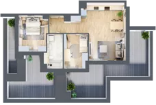 3 pokoje, mieszkanie 59,31 m², piętro 3, oferta nr 2.3.7, Zakątek Harmonia III, Warszawa, Białołęka, Szamocin, ul. Płochocińska