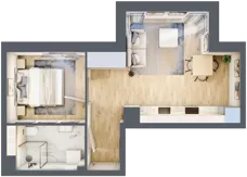 2 pokoje, mieszkanie 37,42 m², piętro 1, oferta nr 2.1.1, Zakątek Harmonia III, Warszawa, Białołęka, Szamocin, ul. Płochocińska