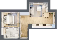 2 pokoje, mieszkanie 37,42 m², piętro 1, oferta nr 3.1.1, Zakątek Harmonia III, Warszawa, Białołęka, Szamocin, ul. Płochocińska