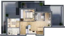 3 pokoje, mieszkanie 58,72 m², piętro 3, oferta nr 4.3.1, Zakątek Harmonia III, Warszawa, Białołęka, Szamocin, ul. Płochocińska