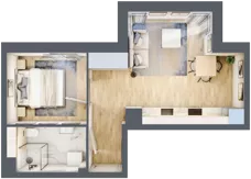 2 pokoje, mieszkanie 37,42 m², piętro 1, oferta nr 4.1.1, Zakątek Harmonia III, Warszawa, Białołęka, Szamocin, ul. Płochocińska