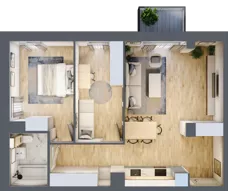 3 pokoje, mieszkanie 63,20 m², piętro 1, oferta nr A1.1.2, ATAL Grabiszyn, Wrocław, Gajowice, Fabryczna, ul. Grochowa