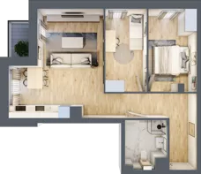 3 pokoje, mieszkanie 58,67 m², piętro 1, oferta nr A1.1.3, ATAL Grabiszyn, Wrocław, Gajowice, Fabryczna, ul. Grochowa