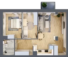 3 pokoje, mieszkanie 63,09 m², piętro 2, oferta nr A1.2.13, ATAL Grabiszyn, Wrocław, Gajowice, Fabryczna, ul. Grochowa